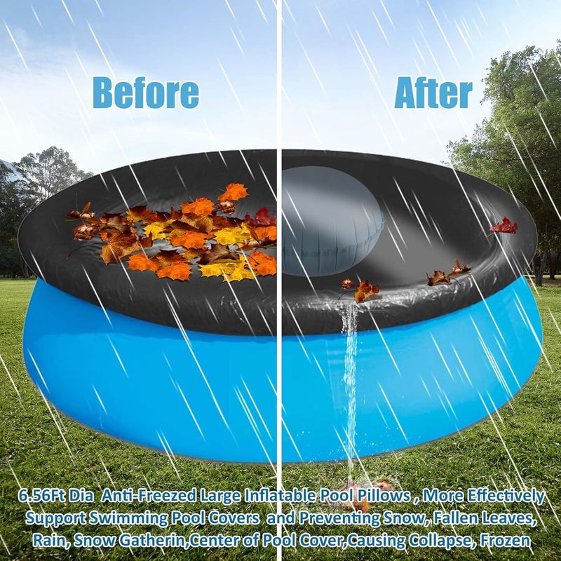 Waybas 7ft Pool Pillows for Above Ground Pools, Heavy Duty Swimming Pool Air Pillow 0.3mm Thickened Pool Closing Winter Kit Pool Cover Float Balloon with String Repair Tape for Winterizing Ice Equalizer - Image 4